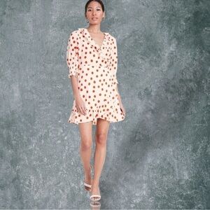 NWT RIXO for Target ‘Polka Dot Puff Sleeve Ruffle Trim Wrap Dress’ in Red Dot XS